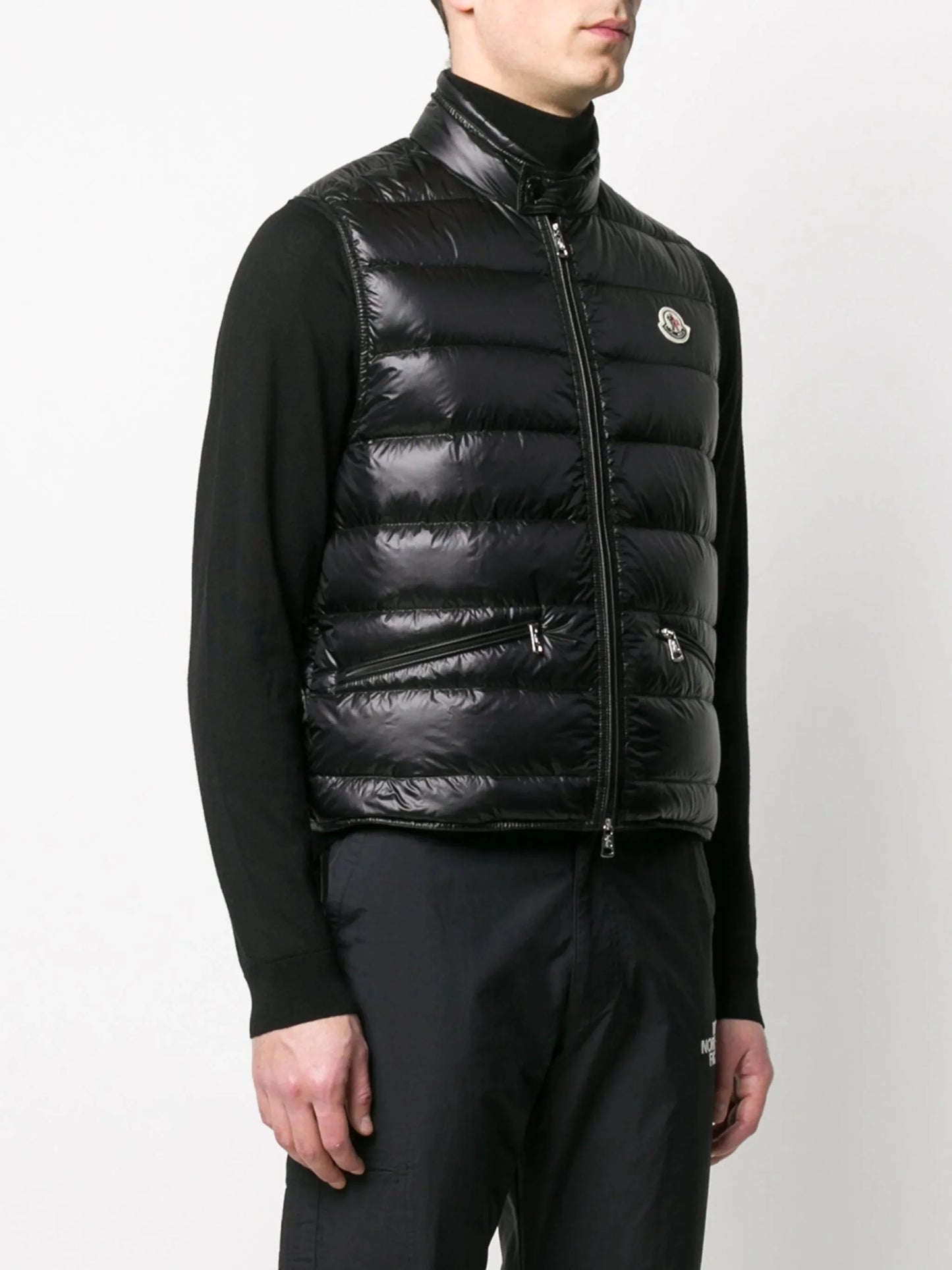 quilted logo gilet