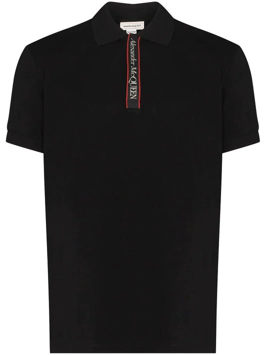 Logo Tape Short Sleeve Polo Shirt by Alexander McQueen - bottegalusso: Premier Destination for Modern Luxury Menswear