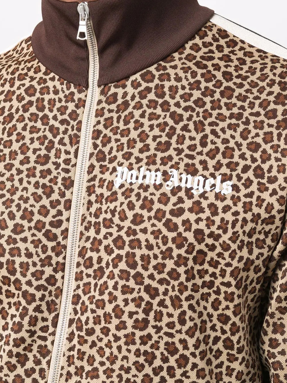 leopard jacquard zipped jacket