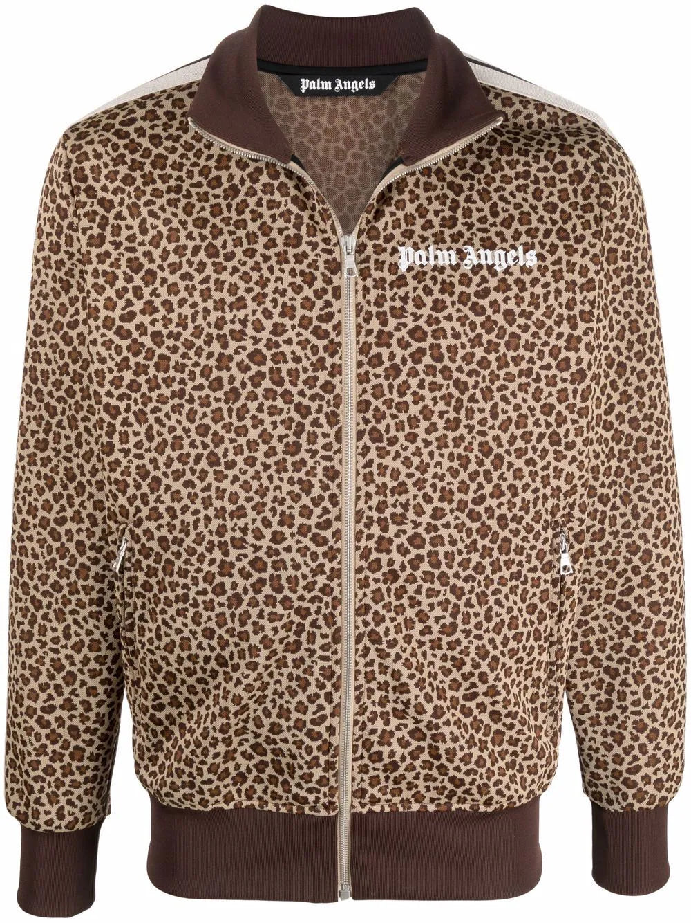 leopard jacquard zipped jacket