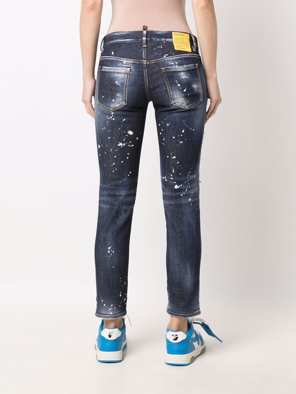 distressed straight-leg jeans