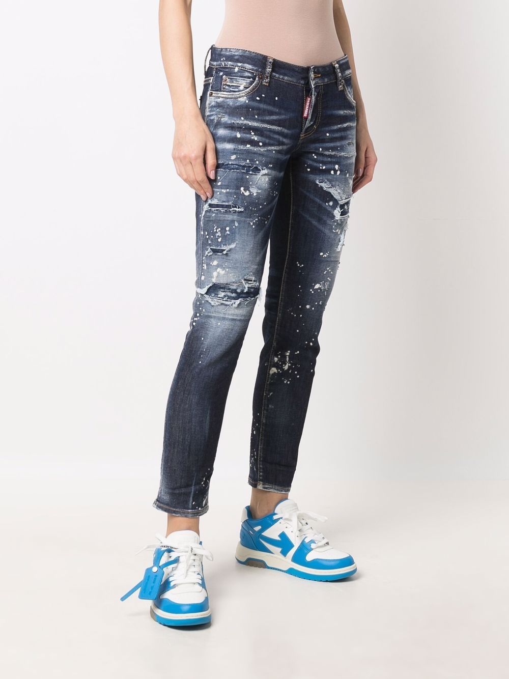 distressed straight-leg jeans