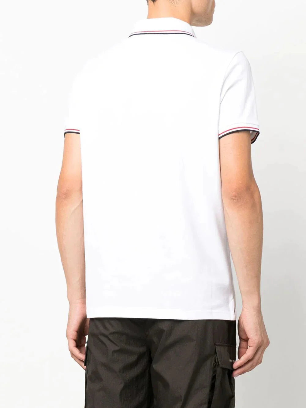 logo patch short sleeve polo shirt by moncler - bottegalusso: premier destination for modern luxury menswear