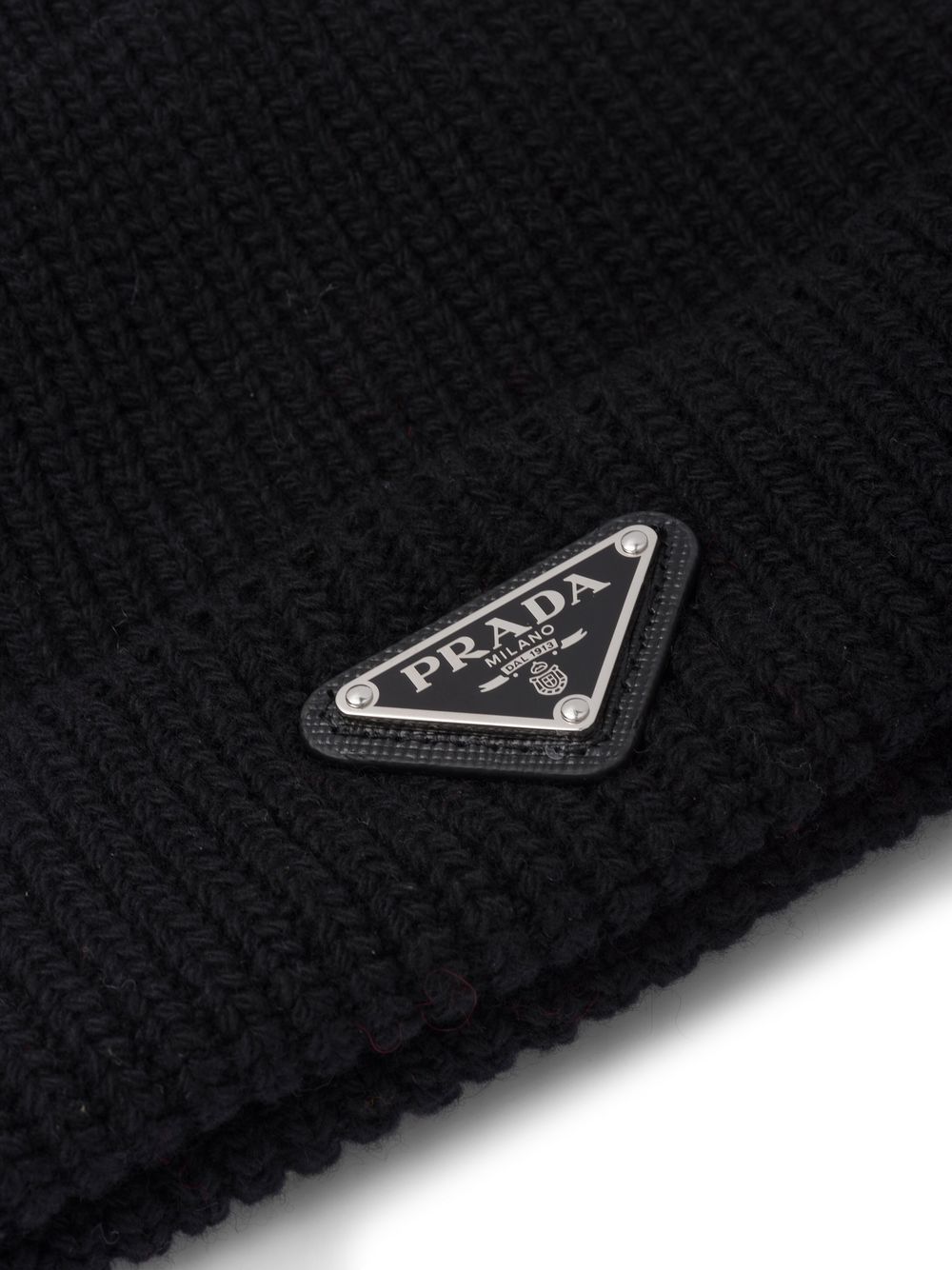 triangle - logo beanie by prada - bottegalusso: premier destination for modern luxury menswear