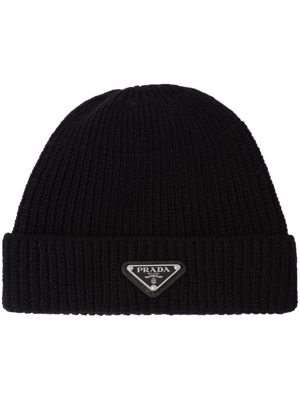 triangle - logo beanie by prada - bottegalusso: premier destination for modern luxury menswear