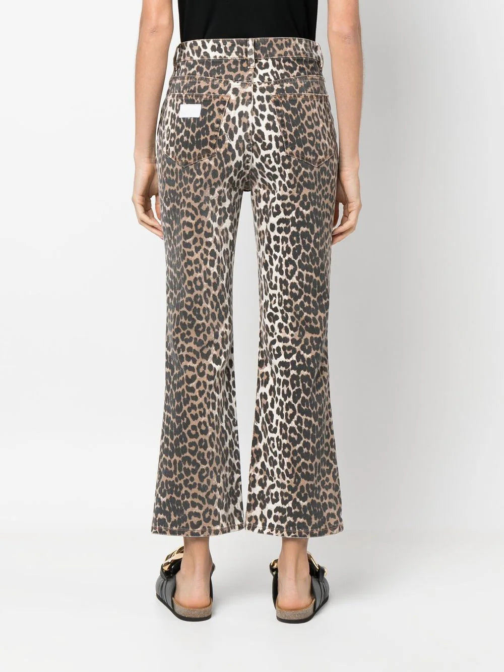 leopard cropped jeans