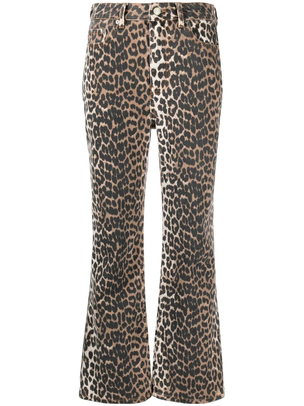 leopard cropped jeans