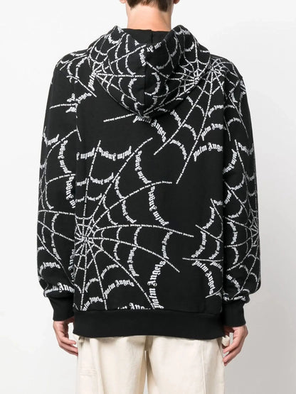 Spider Web Print Hoodie by Palm Angels - bottegalusso: Premier Destination for Modern Luxury Menswear