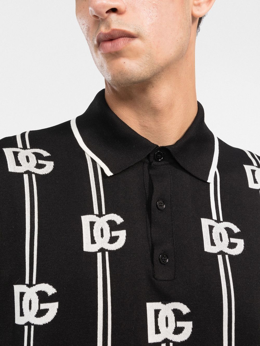 logo print knitted polo shirt by dolce & gabbana - bottegalusso: premier destination for modern luxury menswear