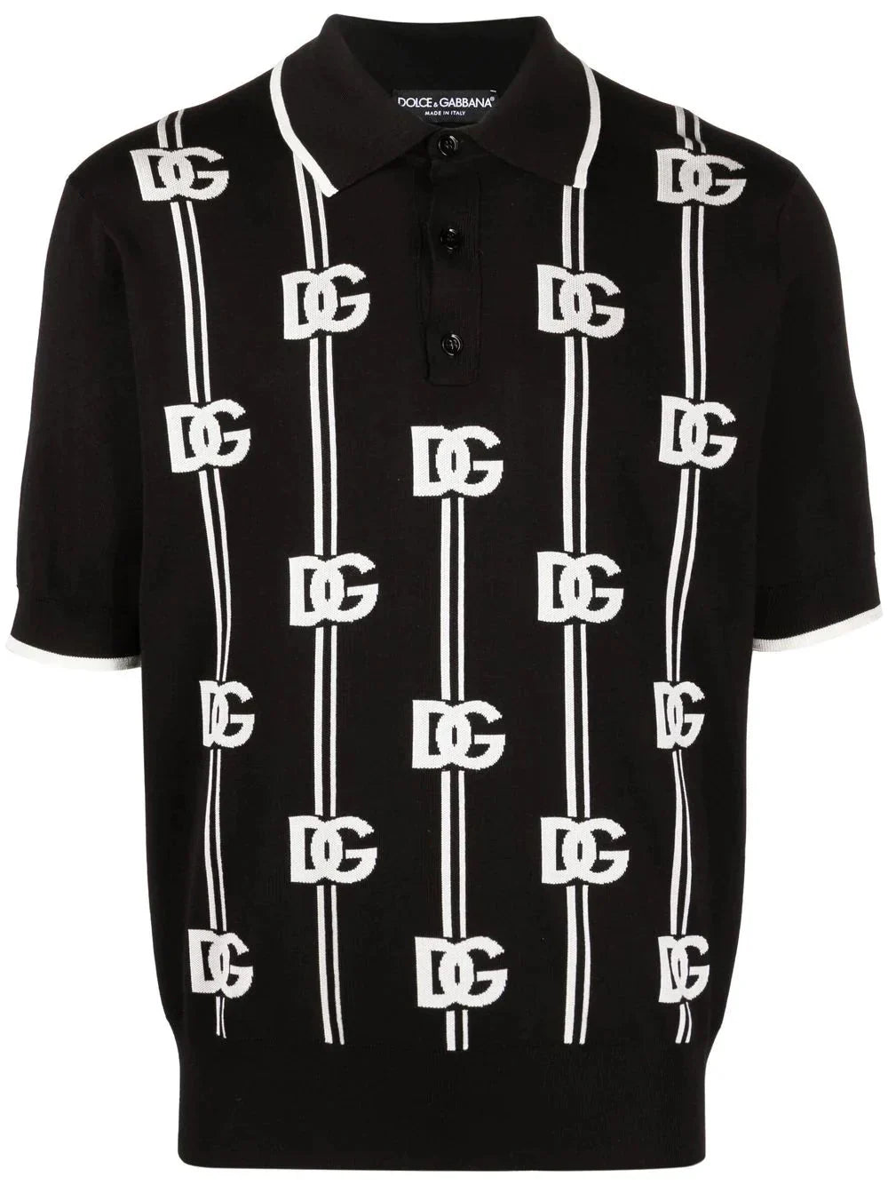 logo print knitted polo shirt by dolce & gabbana - bottegalusso: premier destination for modern luxury menswear