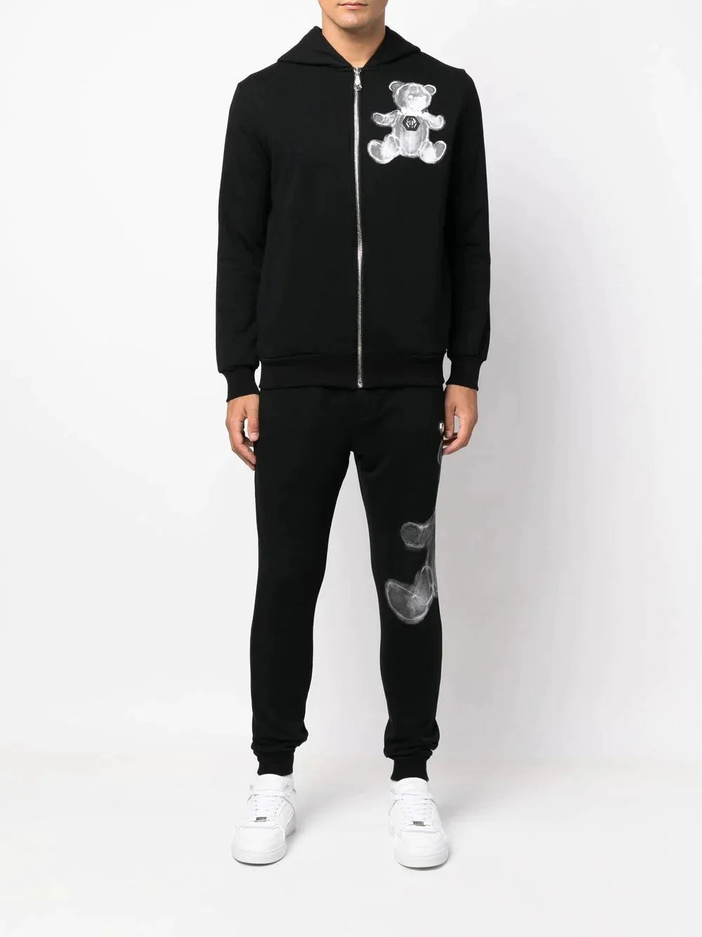 teddy print hooded tracksuit by philipp plein - bottegalusso: premier destination for modern luxury menswear