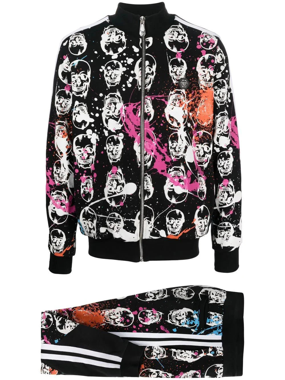 skull print tracksuit by philipp plein - bottegalusso: premier destination for modern luxury menswear