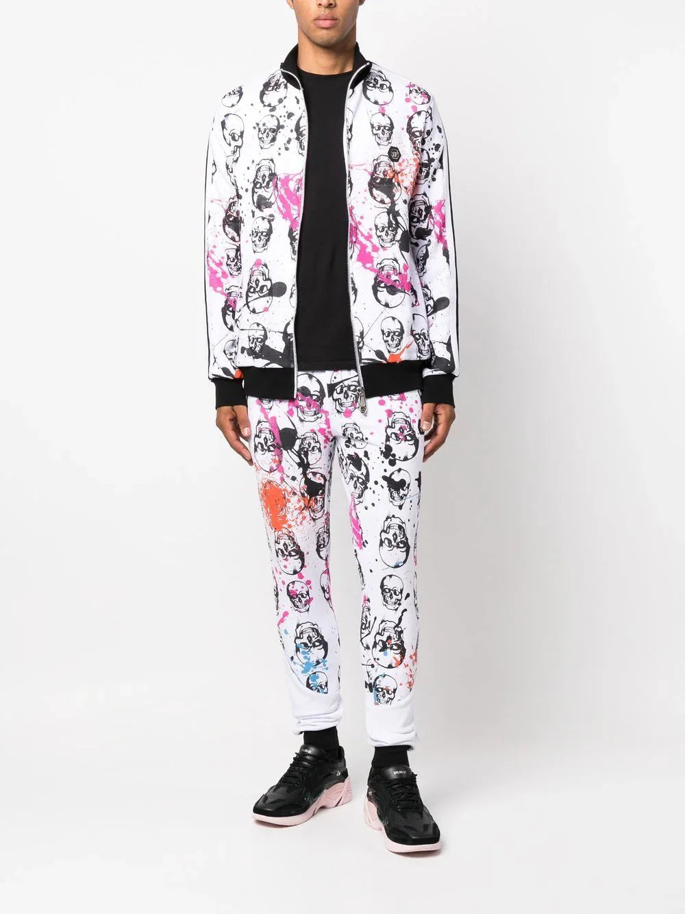 skull print tracksuit set by philipp plein - bottegalusso: premier destination for modern luxury menswear