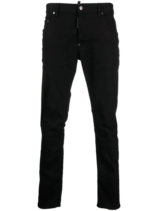 Logo-patch slim-cut jeans