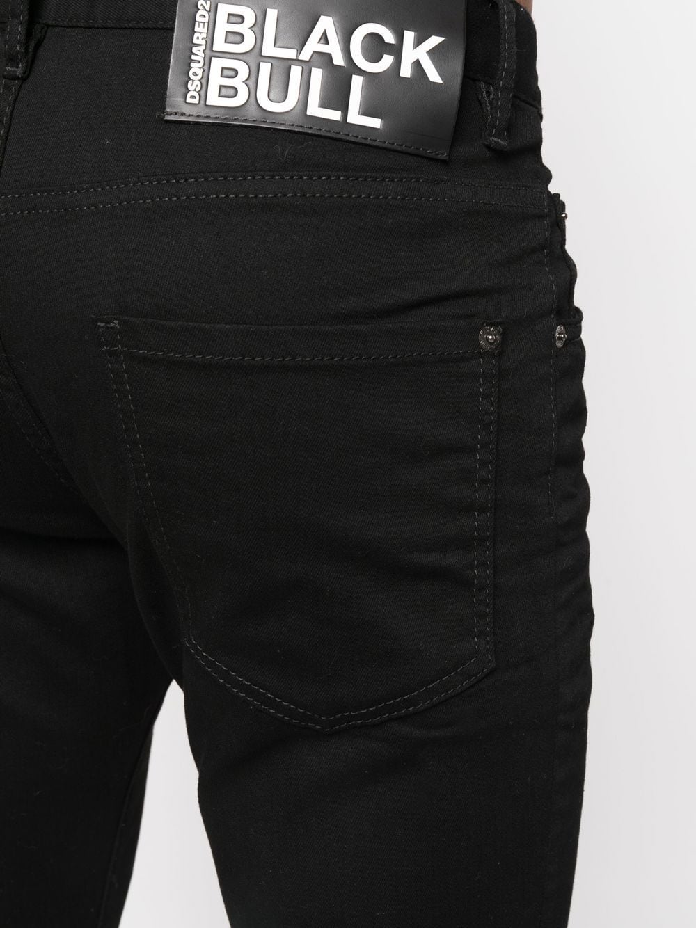 logo-patch slim-cut jeans