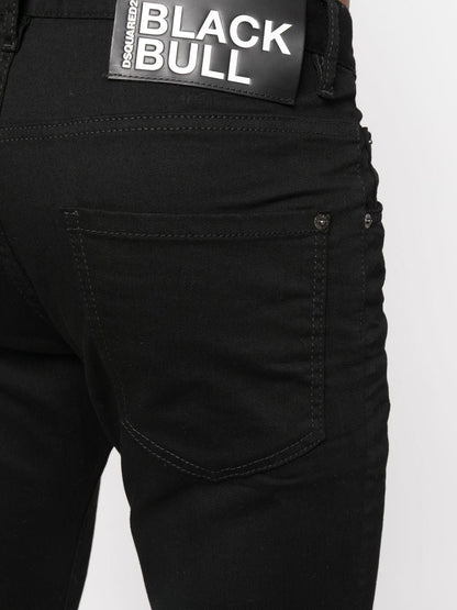 Logo-patch slim-cut jeans