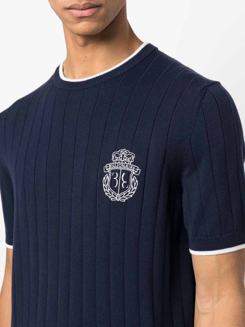 logo-embroidered ribbed-knit top