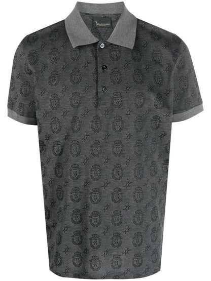 All-over graphic-print polo shirt