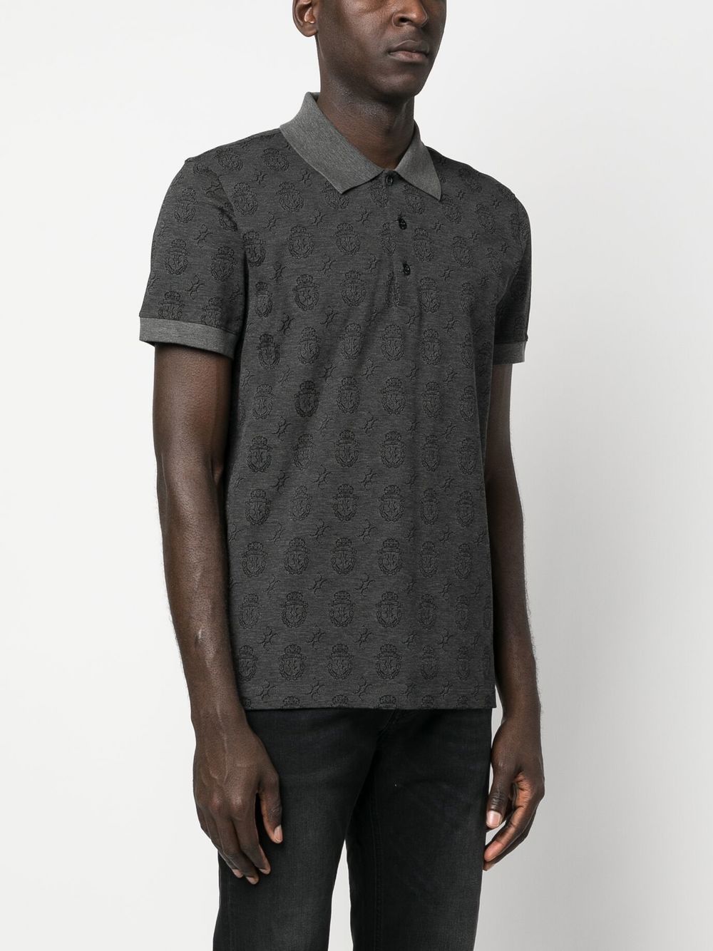 all-over graphic-print polo shirt