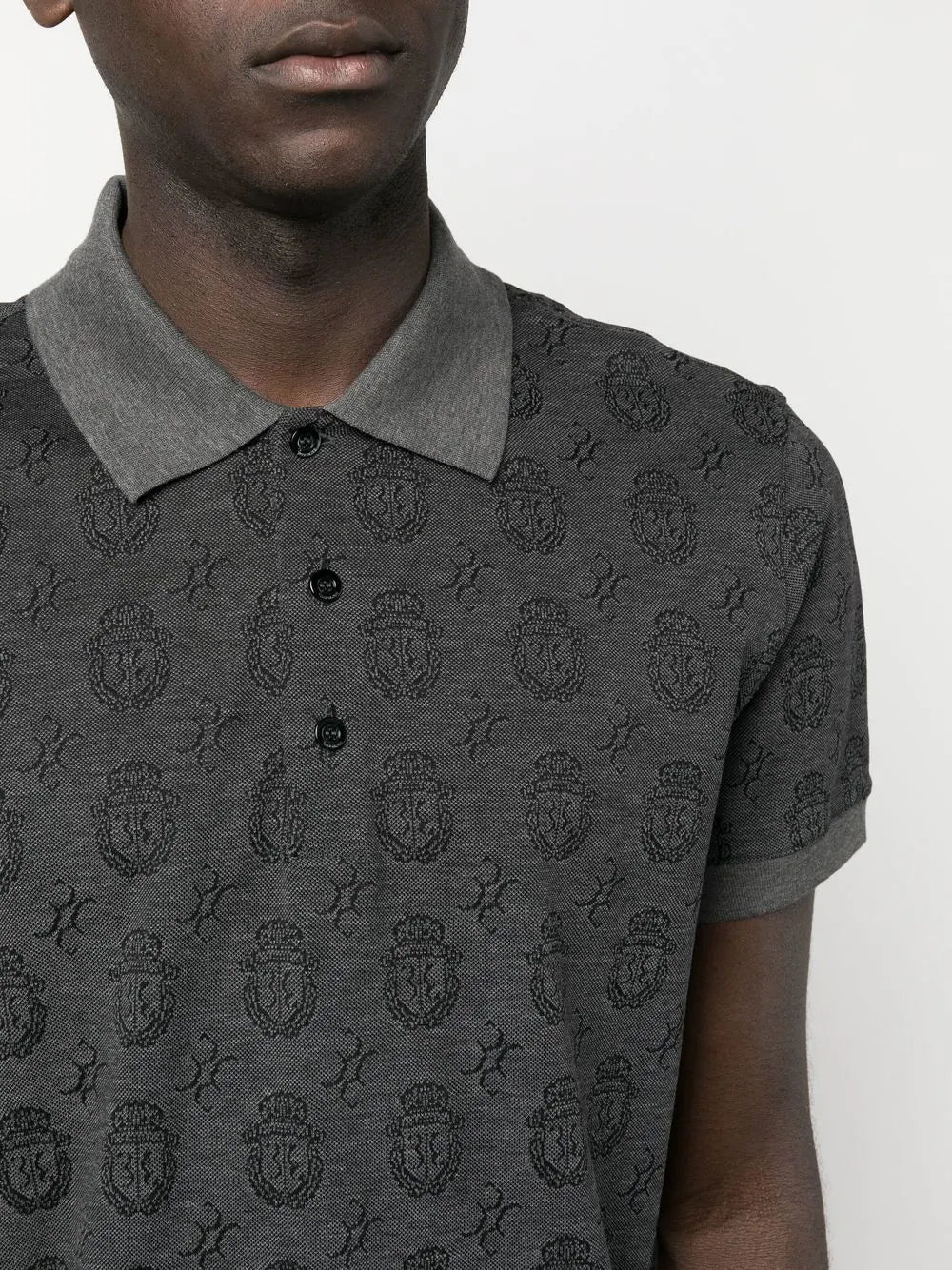 all-over graphic-print polo shirt