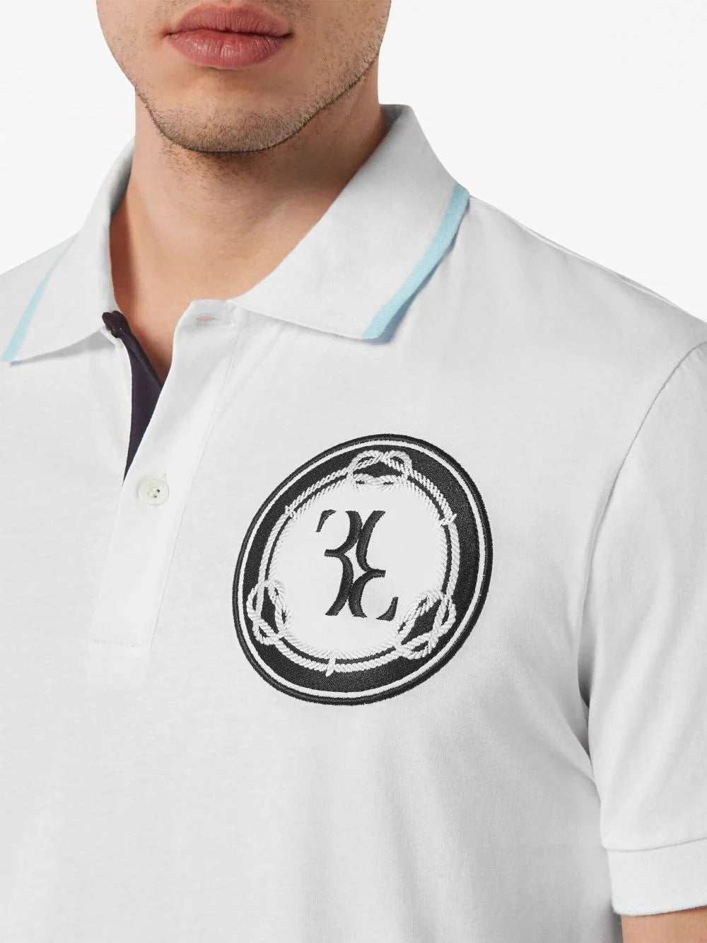 logo-patch polo shirt