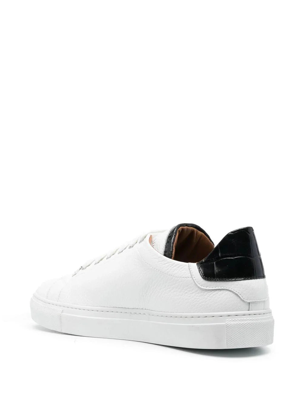 logo-crest leather sneakers