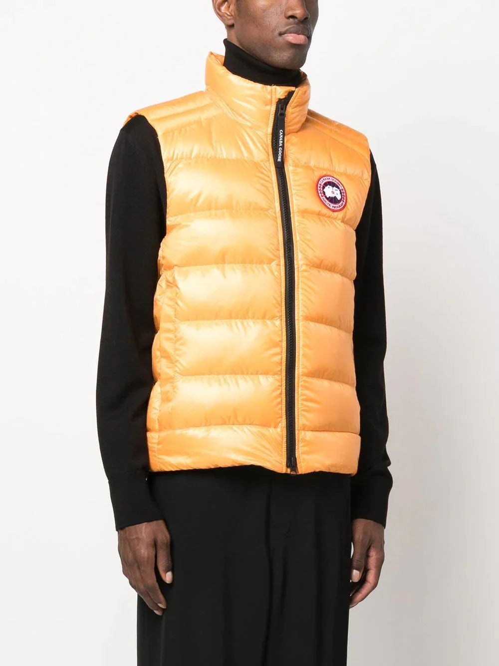 logo patch padded gilet