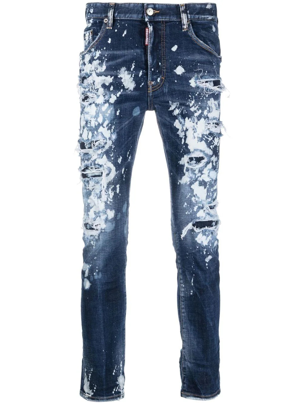 paint splattered distressed jeans