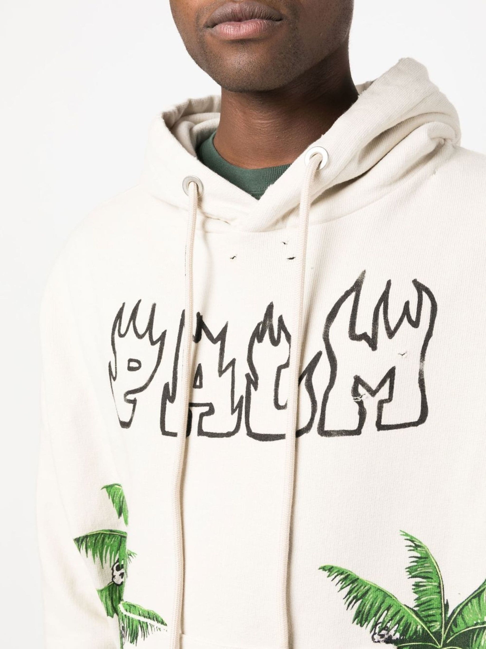 Logo Print Long Sleeve Hoodie by Palm Angels - bottegalusso: Premier Destination for Modern Luxury Menswear