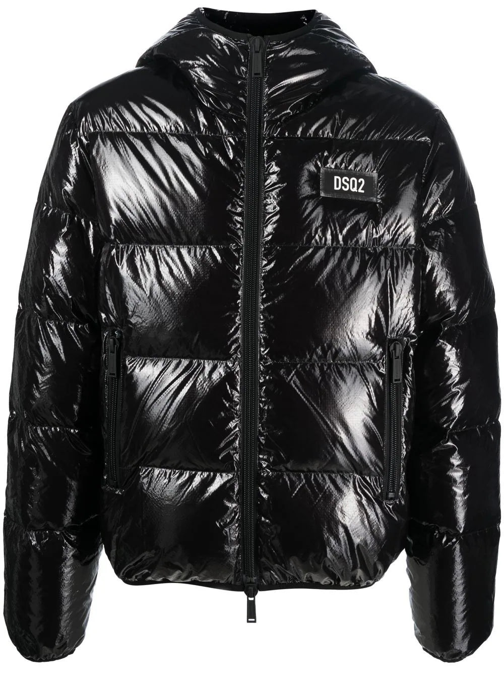 logo patch puffer jacket