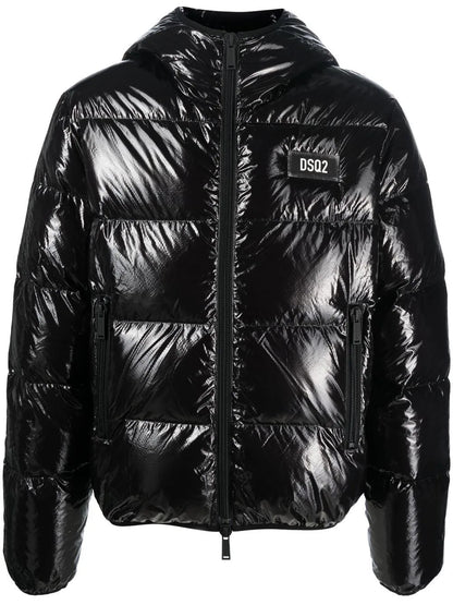 Logo patch puffer jacket