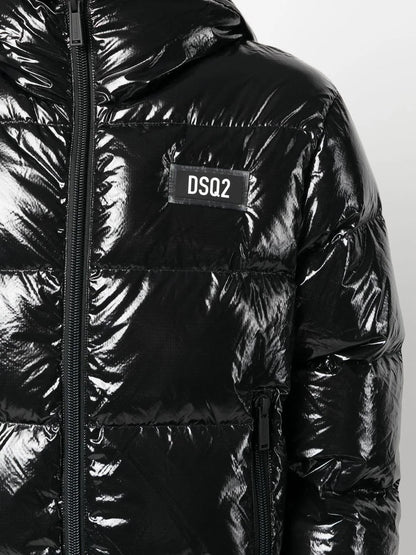 Logo patch puffer jacket