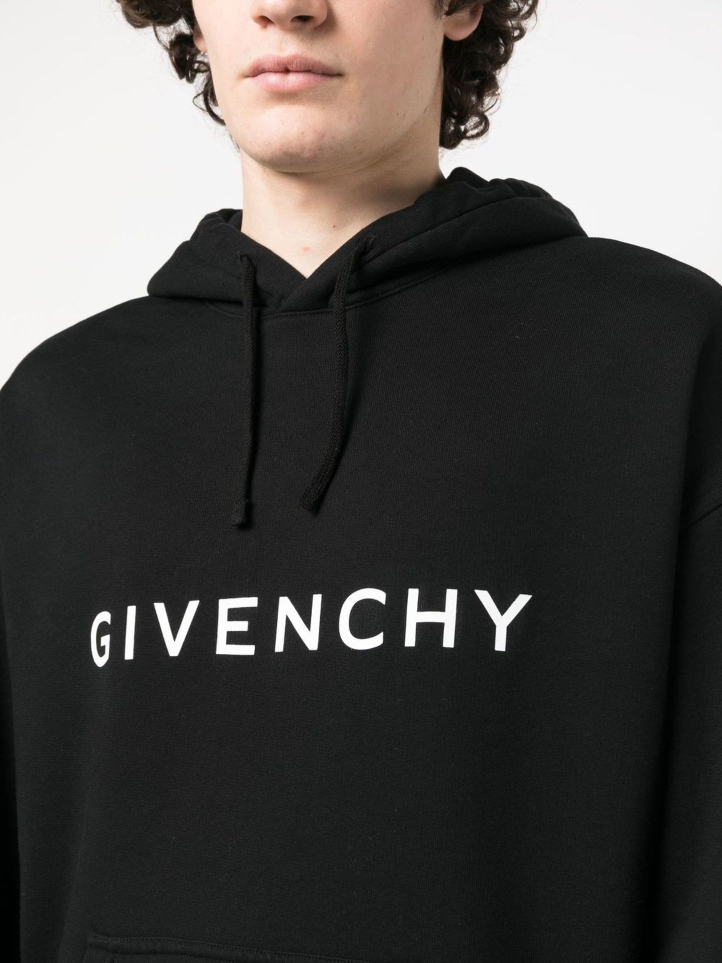 logo print drawstring hoodie by givenchy - bottegalusso: premier destination for modern luxury menswear