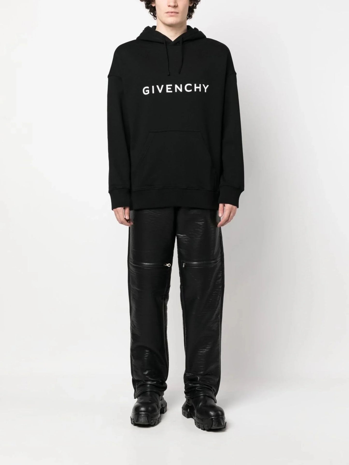 logo print drawstring hoodie by givenchy - bottegalusso: premier destination for modern luxury menswear