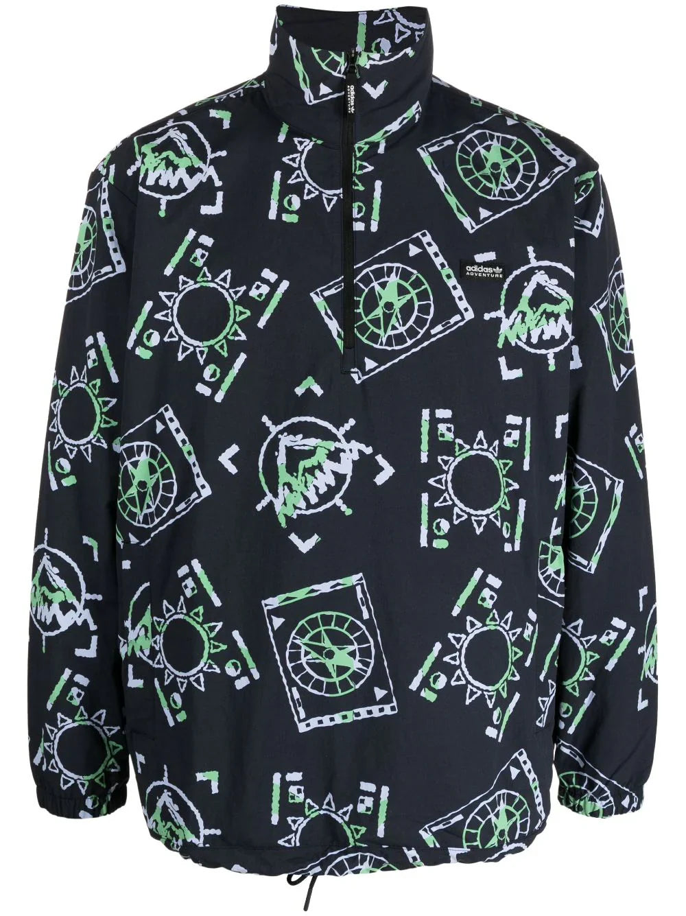 graphic-print pull-over jacket