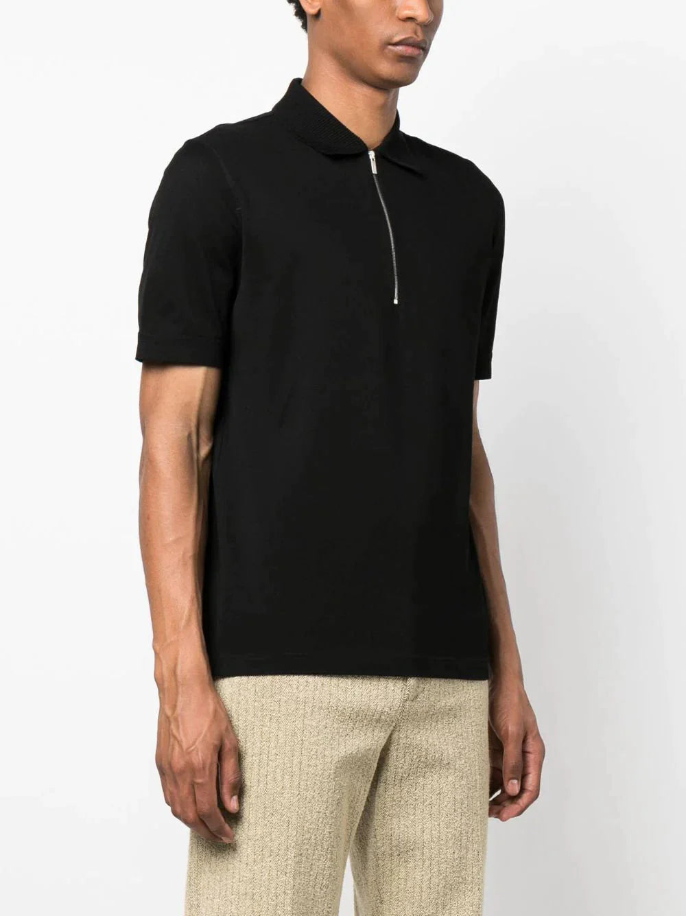 half zip cotton polo shirt by ferragamo - bottegalusso: premier destination for modern luxury menswear