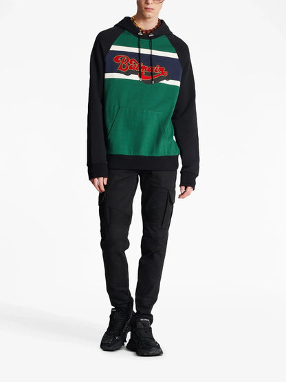 Logo Print Cotton Hoodie by Balmain - bottegalusso: Premier Destination for Modern Luxury Menswear