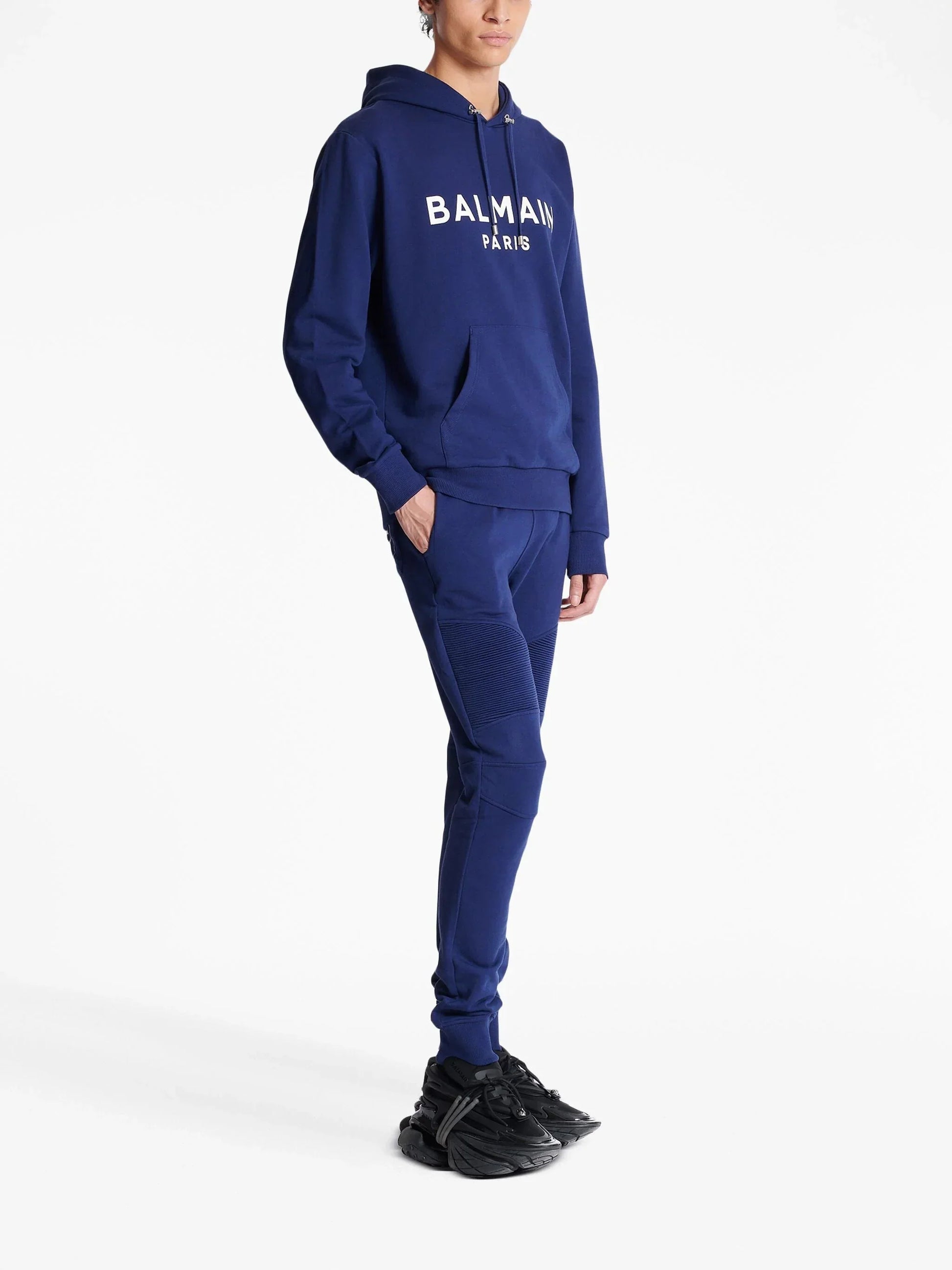 Logo Print Long Sleeved Hoodie by Balmain - bottegalusso: Premier Destination for Modern Luxury Menswear