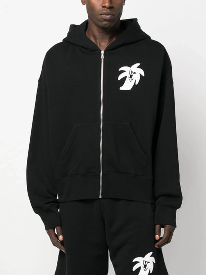 Logo Print Zip Up Hoodie by Palm Angels - bottegalusso: Premier Destination for Modern Luxury Menswear