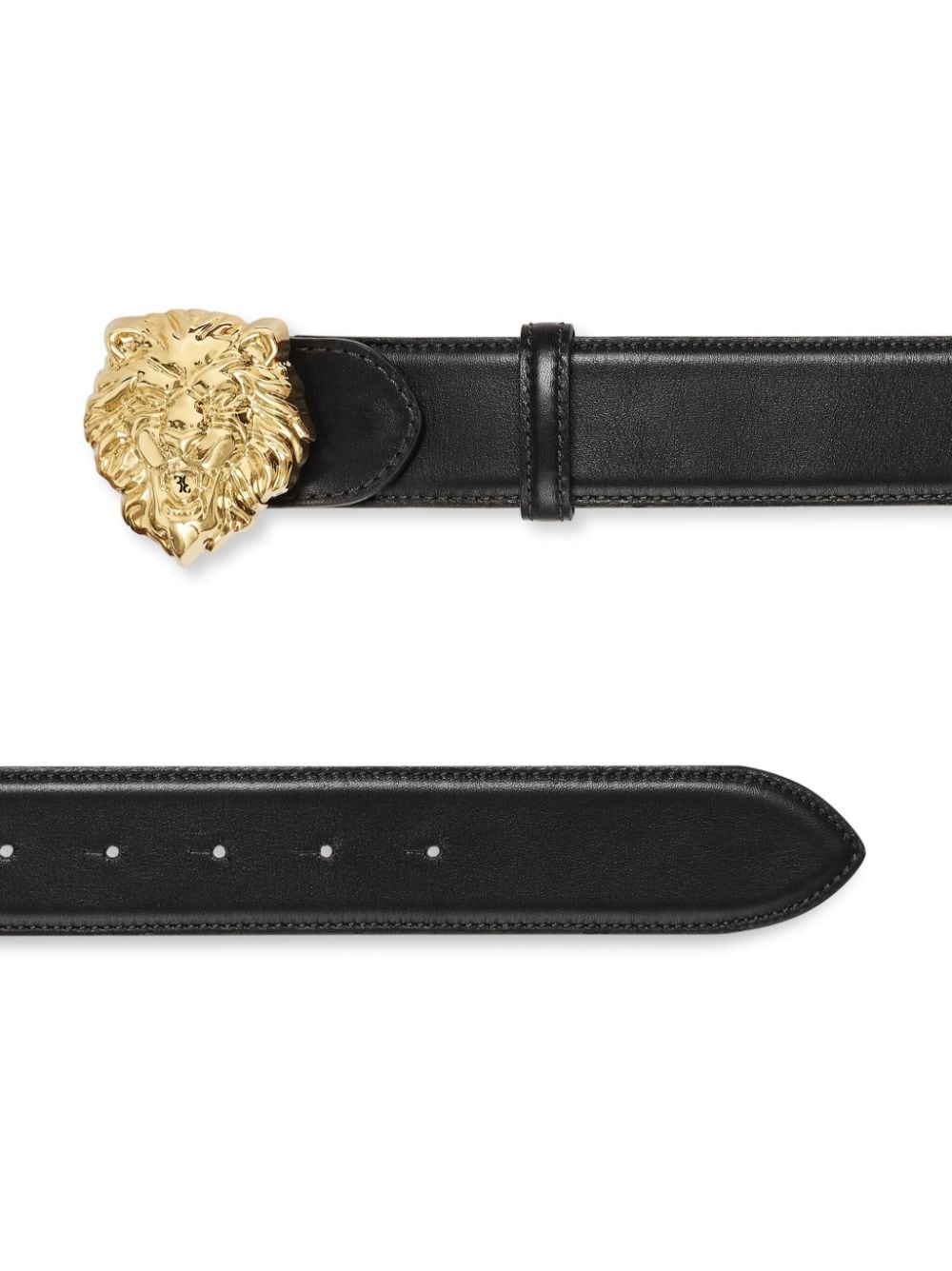 lion head-buckle leather belt