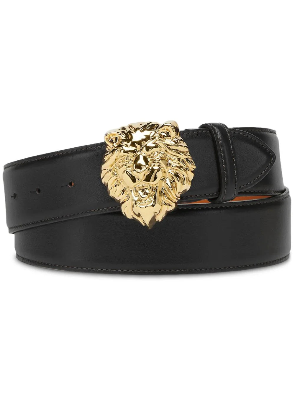 lion head-buckle leather belt