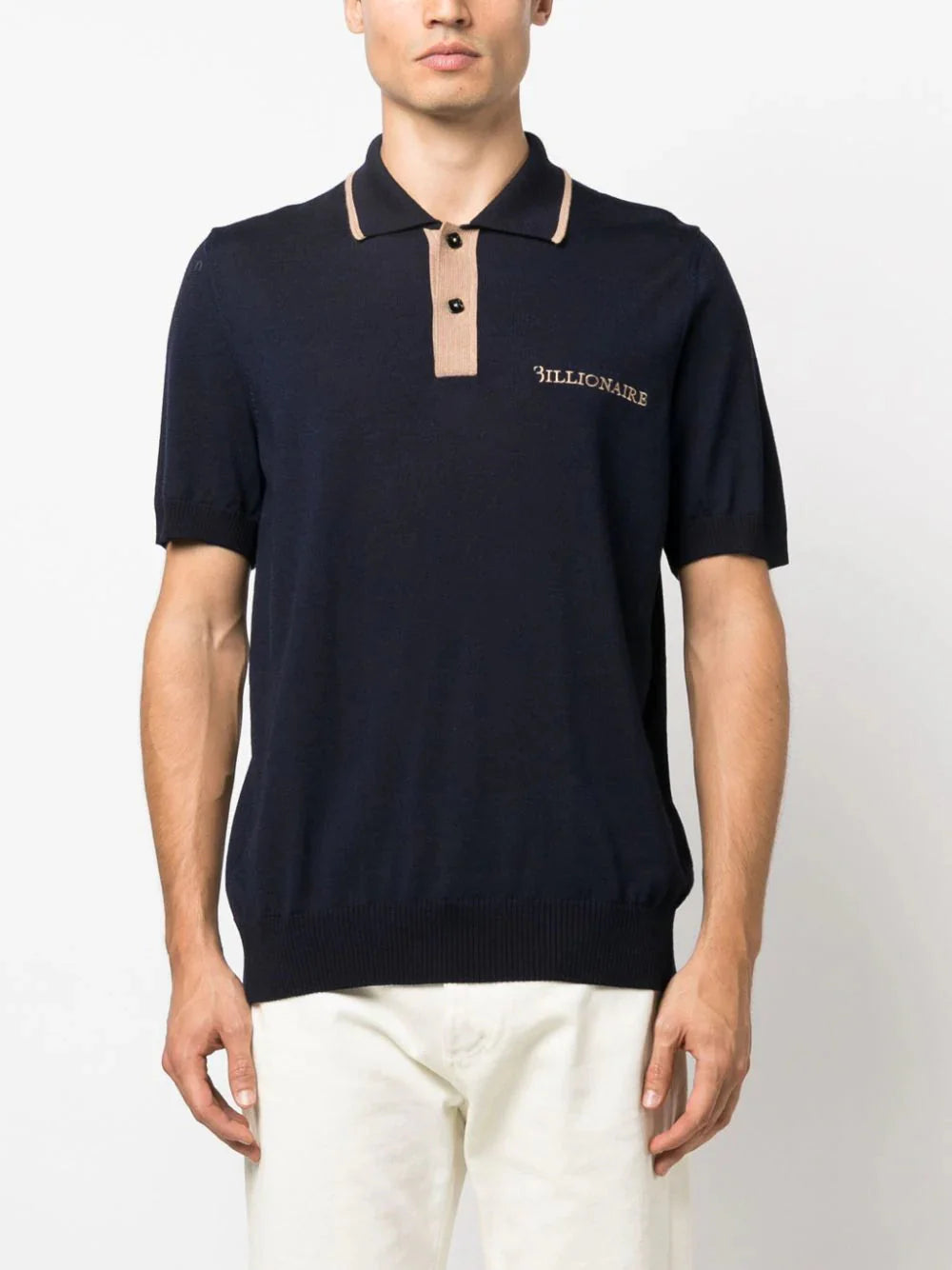 logo-embroidered merino polo shirt