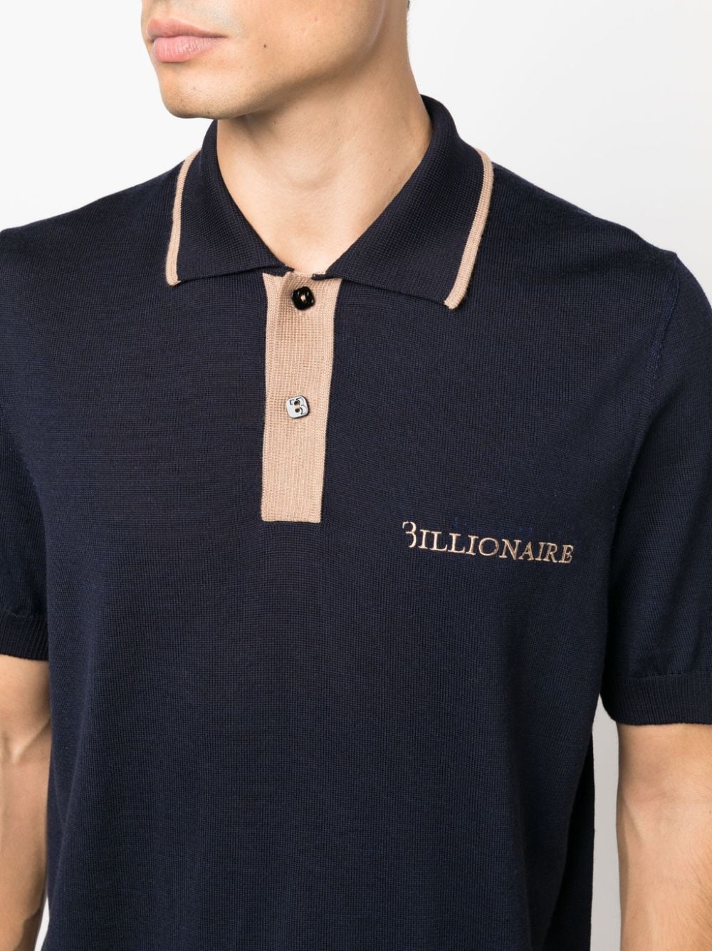 logo-embroidered merino polo shirt