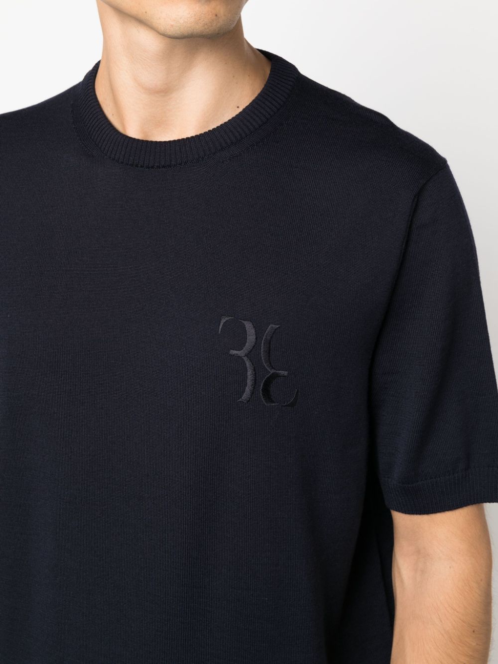 logo-embroidered merino polo shirt