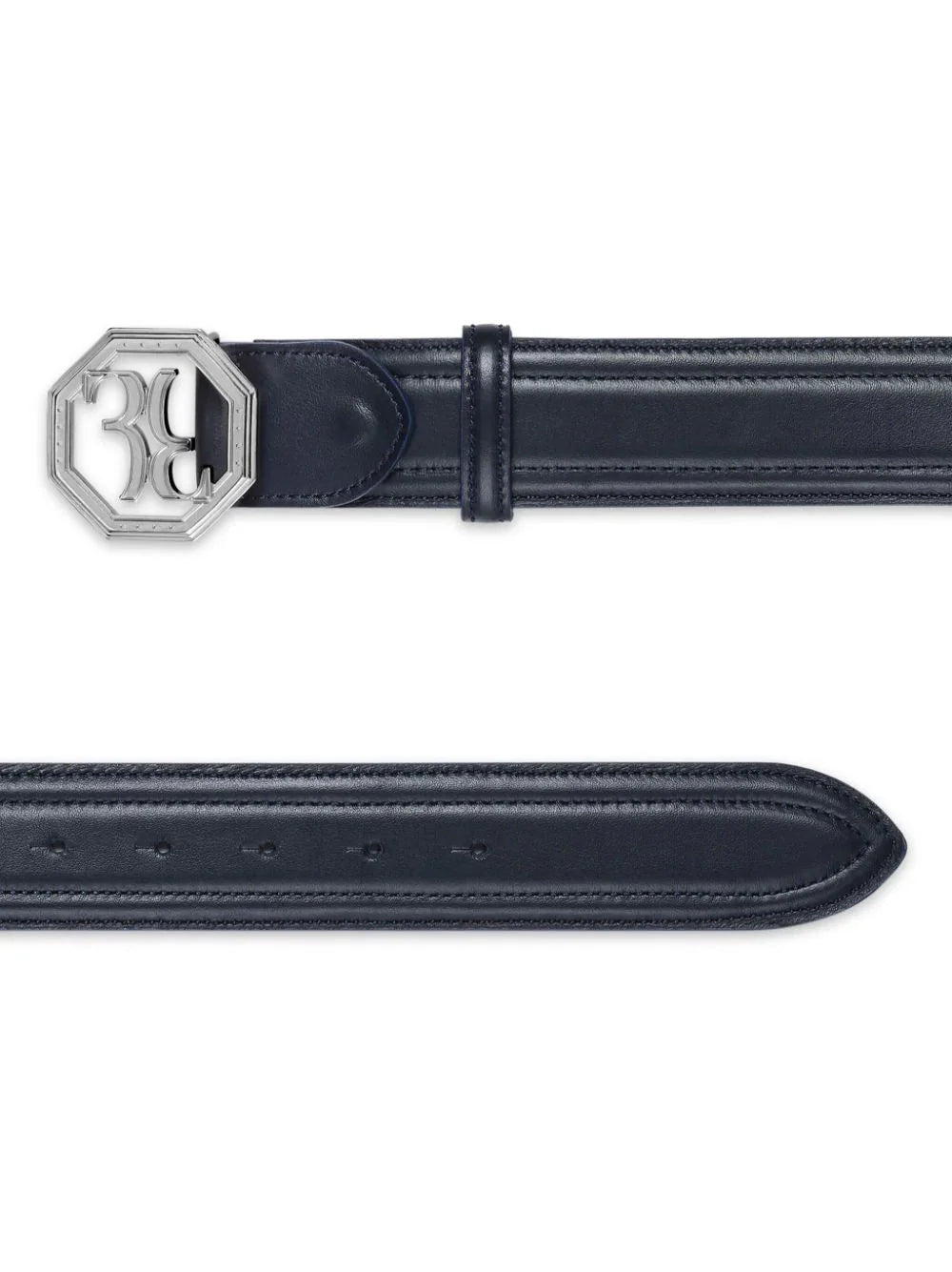 logo-buckle leather belt