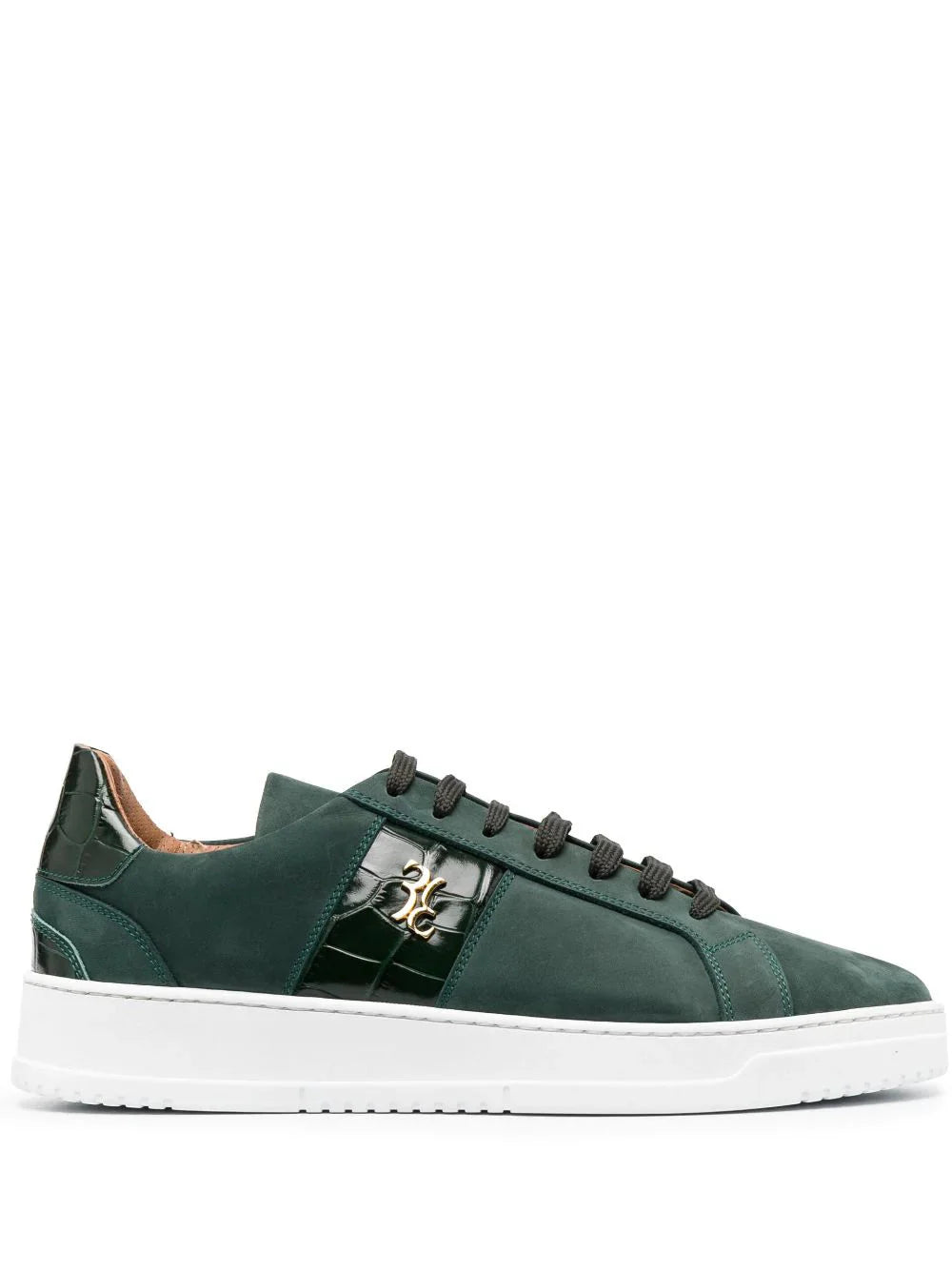 crocodile-effect low-top sneakers