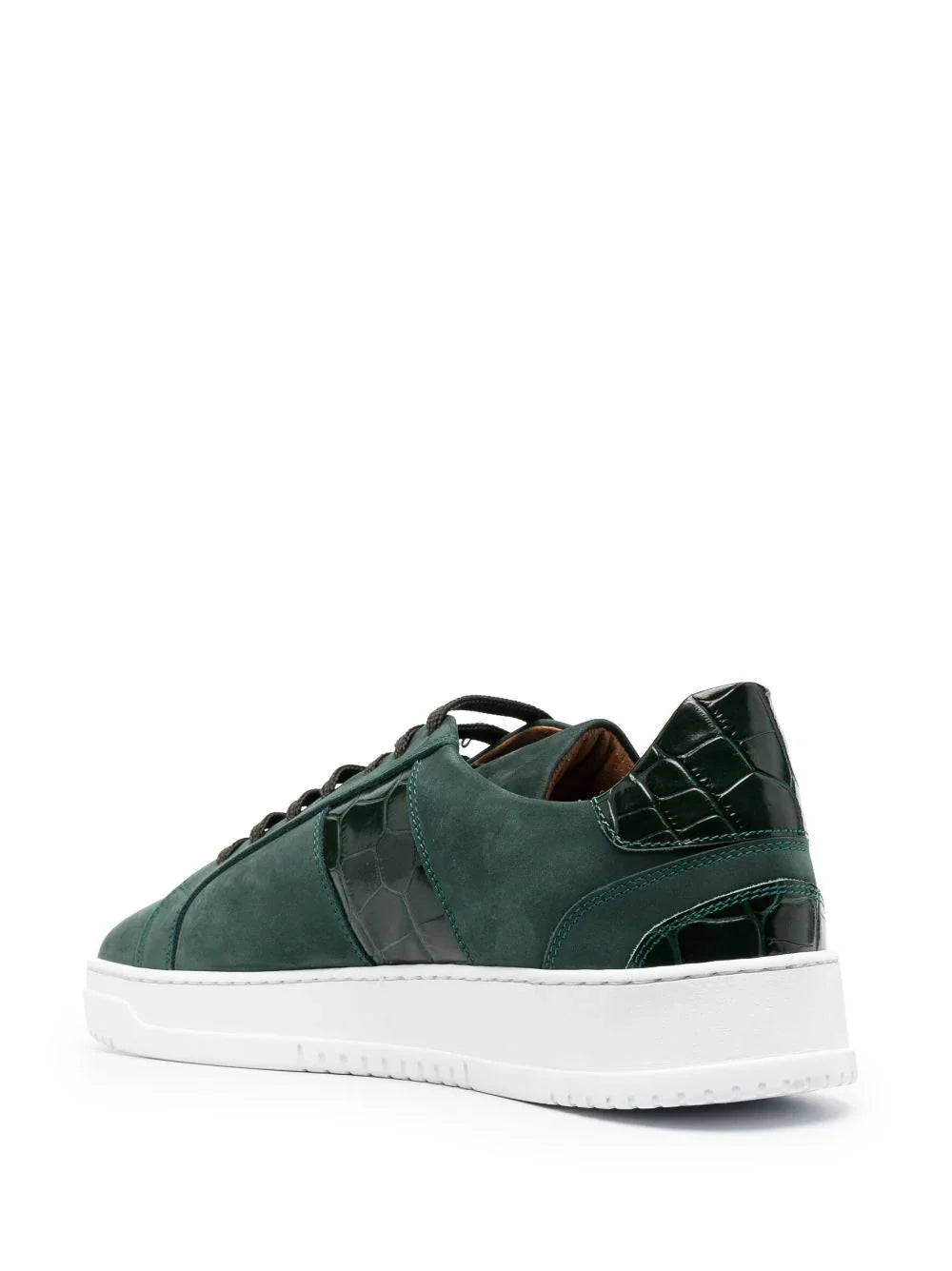 crocodile-effect low-top sneakers