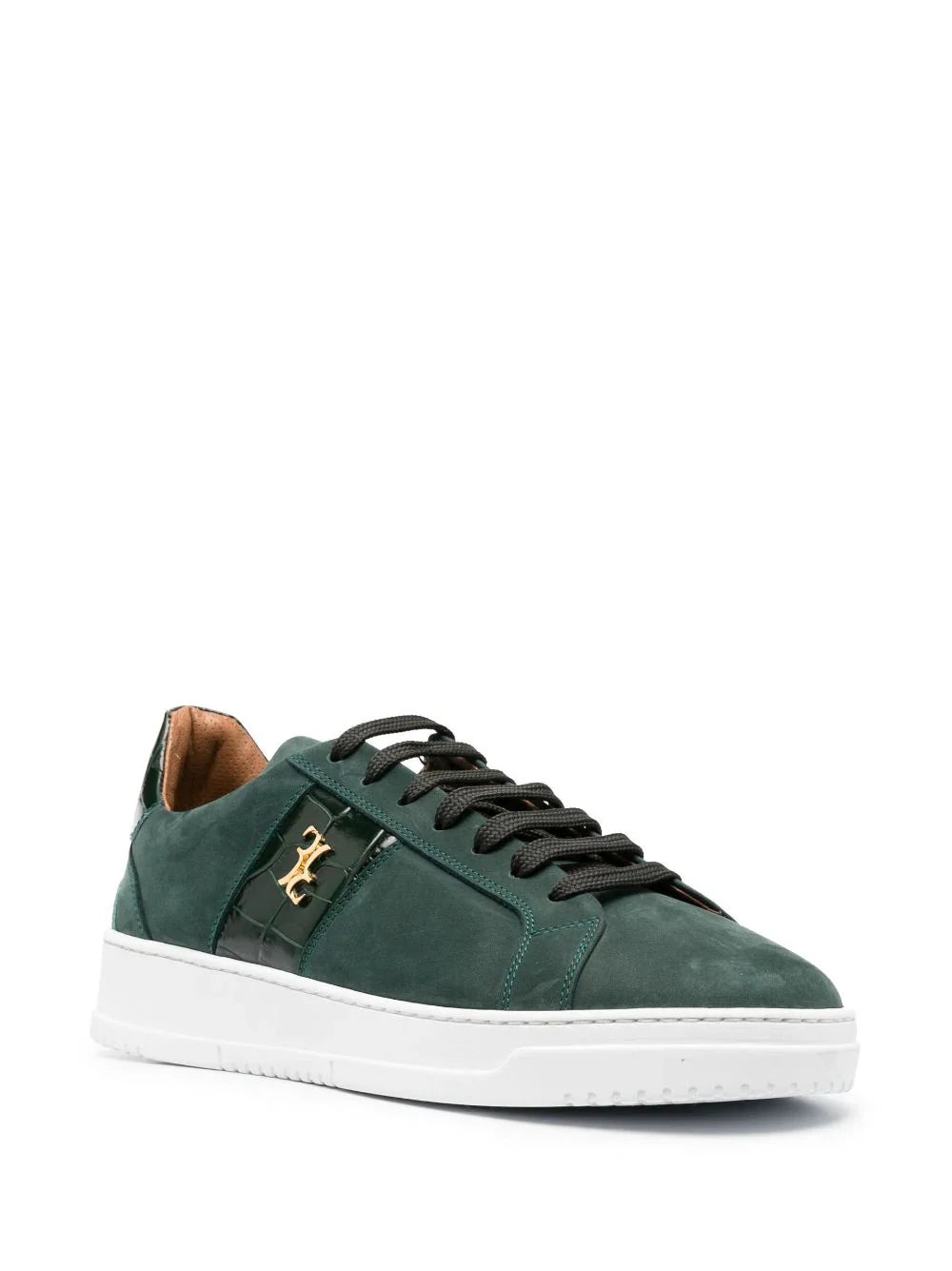 crocodile-effect low-top sneakers