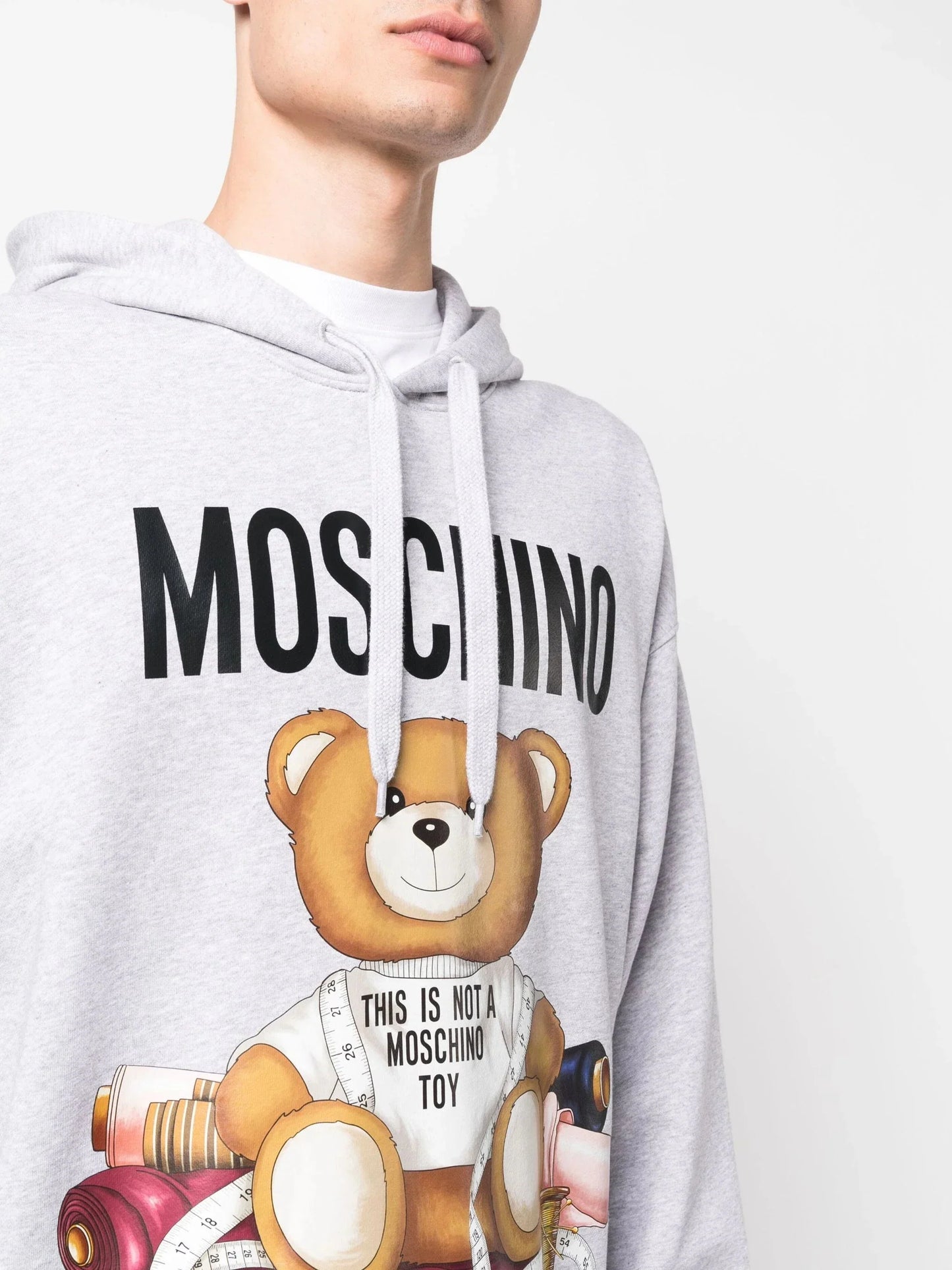 teddy bear print cotton hoodie by moschino - bottegalusso: premier destination for modern luxury menswear