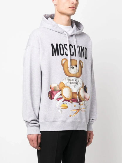 Teddy Bear Print Cotton Hoodie by Moschino - bottegalusso: Premier Destination for Modern Luxury Menswear